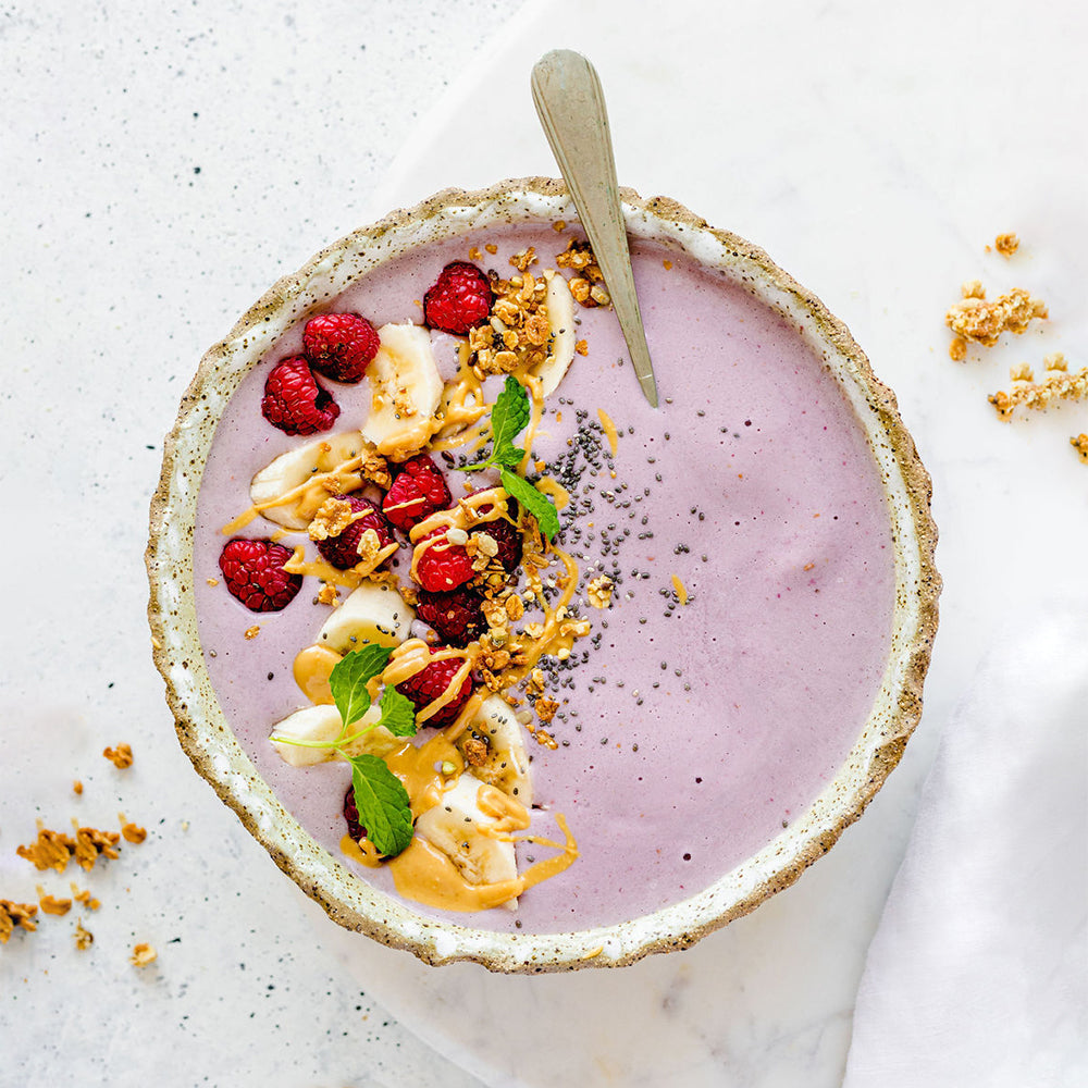 Vanilla Raspberry Protein Smoothie Bowl